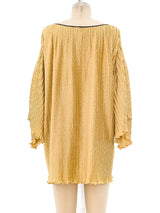 Mary McFadden Pleated Gold Top Top arcadeshops.com
