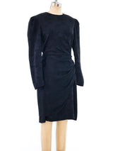 Flora Kung Draped Silk Little Black Dress Dress arcadeshops.com