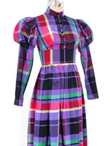 Taffeta Plaid Ruffle Dress Dress arcadeshops.com