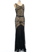 1930's Black Lace Gown Dress arcadeshops.com