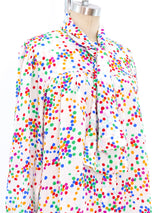 Yves Saint Laurent Confetti Printed Silk Blouse Top arcadeshops.com