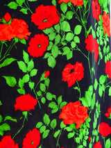 1992 Yves Saint Laurent Rose Printed Silk Chiffon Dress Dress arcadeshops.com