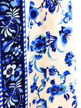 Adele Simpson Delft Blue Scarf Print Maxi Dress Dress arcadeshops.com