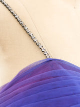 Periwinkle Embroidered Net Party Dress Dress arcadeshops.com