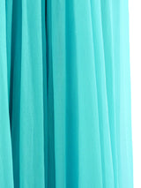 Richilene Turquoise Silk Chiffon Strapless Gown Dress arcadeshops.com