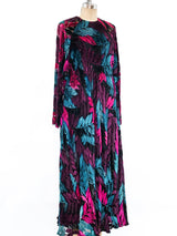 Stavropoulos Jewel Tone Velvet Burnout Gown Dress arcadeshops.com