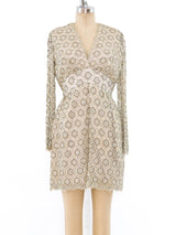1960's Crystal Embellished Lace Illusion Dress Dress arcadeshops.com