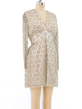 1960's Crystal Embellished Lace Illusion Dress Dress arcadeshops.com