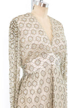 1960's Crystal Embellished Lace Illusion Dress Dress arcadeshops.com