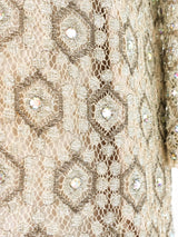 1960's Crystal Embellished Lace Illusion Dress Dress arcadeshops.com