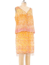 Oscar de la Renta Beaded Fringe Ensemble Suit arcadeshops.com