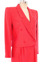 Valentino Polka Dot Skirt Suit Suit arcadeshops.com