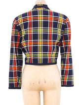 Ungaro Cropped Plaid Jacket with Hook Hardware Jacket arcadeshops.com