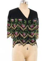 Beaded Fringe Silk Top Top arcadeshops.com