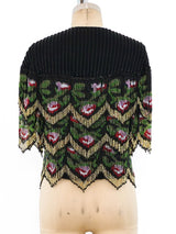 Beaded Fringe Silk Top Top arcadeshops.com