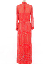 Malcolm Starr Glitter Embellished Coral Dress Dress arcadeshops.com