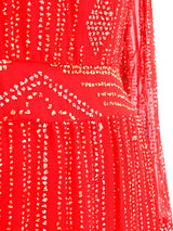 Malcolm Starr Glitter Embellished Coral Dress Dress arcadeshops.com