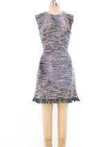 Christian Dior Fringed Tapestry Sleeveless Dress Dress arcadeshops.com