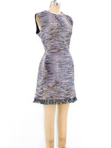 Christian Dior Fringed Tapestry Sleeveless Dress Dress arcadeshops.com