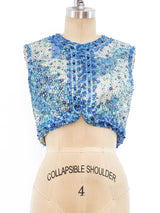 Floral Chiffon Maxi Dress with Beaded Vest Dress arcadeshops.com