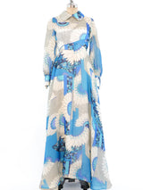 Floral Chiffon Maxi Dress with Beaded Vest Dress arcadeshops.com