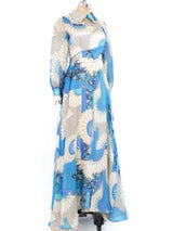 Floral Chiffon Maxi Dress with Beaded Vest Dress arcadeshops.com