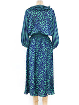 Striped and Polka Dot Ruffled Pleated Dress Dress arcadeshops.com