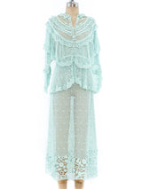 Seafoam Crochet Ruffled Ensemble Suit arcadeshops.com