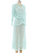 Seafoam Crochet Ruffled Ensemble Suit arcadeshops.com