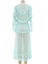Seafoam Crochet Ruffled Ensemble Suit arcadeshops.com