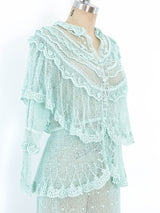 Seafoam Crochet Ruffled Ensemble Suit arcadeshops.com