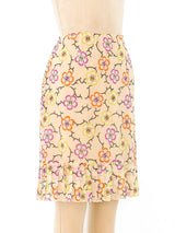 Chanel Logo Floral Chiffon Skirt Bottom arcadeshops.com