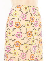 Chanel Logo Floral Chiffon Skirt Bottom arcadeshops.com