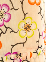 Chanel Logo Floral Chiffon Skirt Bottom arcadeshops.com