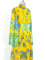 1970's Oscar de la Renta Floral Silk Gown Dress arcadeshops.com