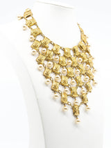 Faux Pearl Bib Necklace Accessory arcadeshops.com