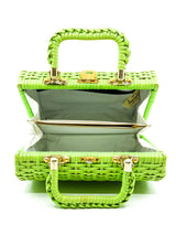 Lime Green Top Handle Basket Bag Accessory arcadeshops.com