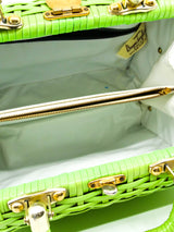 Lime Green Top Handle Basket Bag Accessory arcadeshops.com