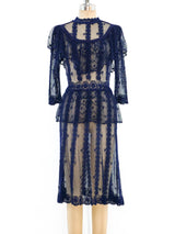 Indigo Crochet Ruffle Dress Dress arcadeshops.com