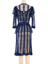 Indigo Crochet Ruffle Dress Dress arcadeshops.com