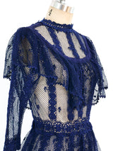 Indigo Crochet Ruffle Dress Dress arcadeshops.com