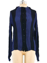 Issey Miyake Striped Pleated Shirt Top arcadeshops.com