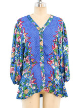 Diane Freis Floral Printed Top Top arcadeshops.com
