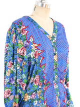 Diane Freis Floral Printed Top Top arcadeshops.com