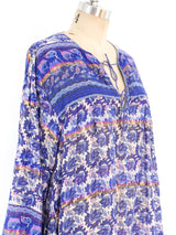 Metallic Striped Floral Indian Dress Dress arcadeshops.com