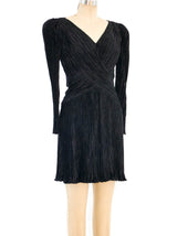 Mary McFadden Plisse Pleated Black Dress Dress arcadeshops.com