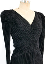Mary McFadden Plisse Pleated Black Dress Dress arcadeshops.com