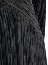 Mary McFadden Plisse Pleated Black Dress Dress arcadeshops.com
