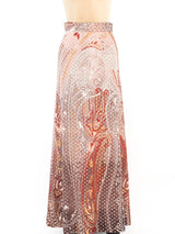 Metallic Dot Paisley Maxi Skirt Bottom arcadeshops.com