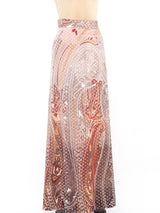 Metallic Dot Paisley Maxi Skirt Bottom arcadeshops.com
